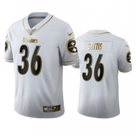 Wholesale Cheap Pittsburgh Steelers #36 Jerome Bettis Men\'s Nike White Golden Edition Vapor Limited NFL 100 Jersey