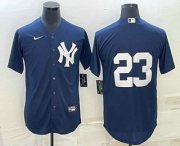 Cheap Men's New York Yankees #23 Don Mattingly Black Stitched Nike Cool Base Throwback Jersey