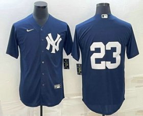 Cheap Men\'s New York Yankees #23 Don Mattingly Black Stitched Nike Cool Base Throwback Jersey