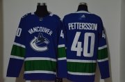 Wholesale Cheap Men's Vancouver Canucks #40 Elias Pettersson Blue Adidas Stitched NHL Jersey