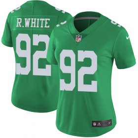 Wholesale Cheap Nike Eagles #92 Reggie White Green Women\'s Stitched NFL Limited Rush Jersey