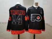 Wholesale Cheap Men's Philadelphia Flyers #14 Sean Couturier Black Adidas 2020-21 Stitched NHL Jersey