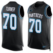 Wholesale Cheap Nike Panthers #70 Trai Turner Black Team Color Men's Stitched NFL Limited Tank Top Jersey