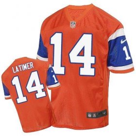 Wholesale Cheap Nike Broncos #14 Cody Latimer Orange Throwback Men\'s Stitched NFL Elite Jersey