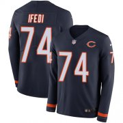 Wholesale Cheap Nike Bears #74 Germain Ifedi Navy Blue Team Color Men's Stitched NFL Limited Therma Long Sleeve Jersey