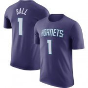 Cheap Men's Charlotte Hornets #1 LaMelo Ball Purple 2022-23 Statement Edition Name & Number T-Shirt