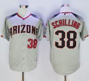 Wholesale Cheap Diamondbacks #38 Curt Schilling Gray/Brick New Cool Base Stitched MLB Jersey