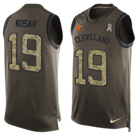 Wholesale Cheap Nike Browns #19 Bernie Kosar Green Men\'s Stitched NFL Limited Salute To Service Tank Top Jersey