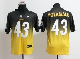 Wholesale Cheap Nike Steelers #43 Troy Polamalu Black/Gold Men\'s Stitched NFL Elite Fadeaway Fashion Jersey