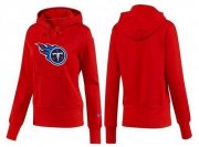 Wholesale Cheap Women's Tennessee Titans Logo Pullover Hoodie Red