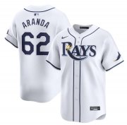 Cheap Men's Tampa Bay Rays #62 Jonathan Aranda White Home Limited Stitched Baseball Jersey