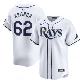 Cheap Men\'s Tampa Bay Rays #62 Jonathan Aranda White Home Limited Stitched Baseball Jersey