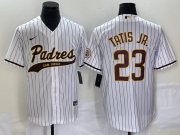 Wholesale Cheap Men's San Diego Padres #23 Fernando Tatis Jr. White Cool Base Stitched Baseball Jersey