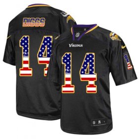 Wholesale Cheap Nike Vikings #14 Stefon Diggs Black Men\'s Stitched NFL Elite USA Flag Fashion Jersey