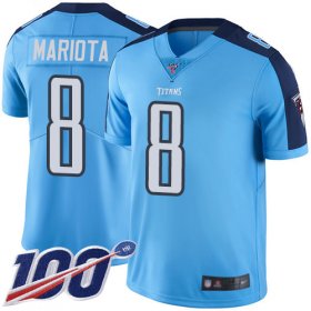 Wholesale Cheap Nike Titans #8 Marcus Mariota Light Blue Men\'s Stitched NFL Limited Rush 100th Season Jersey
