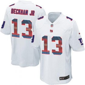 Wholesale Cheap Nike Giants #13 Odell Beckham Jr White Men\'s Stitched NFL Limited Strobe Jersey