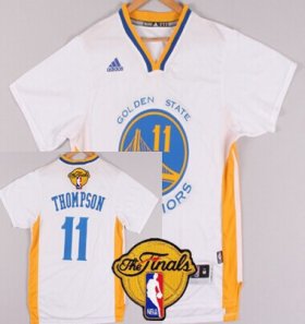 Wholesale Cheap Men\'s Golden State Warriors #11 Klay Thompson White Short-Sleeved 2017 The NBA Finals Patch Jersey