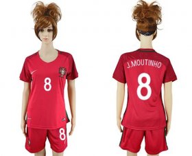 Wholesale Cheap Women\'s Portugal #8 J.Moutinho Home Soccer Country Jersey