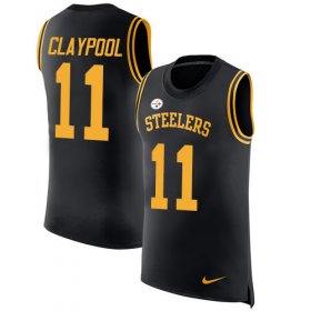 Wholesale Cheap Nike Steelers #11 Chase Claypool Black Team Color Men\'s Stitched NFL Limited Rush Tank Top Jersey