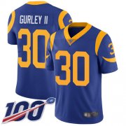 Wholesale Cheap Nike Rams #30 Todd Gurley II Royal Blue Alternate Men's Stitched NFL 100th Season Vapor Limited Jersey