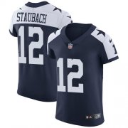 Wholesale Cheap Nike Cowboys #12 Roger Staubach Navy Blue Thanksgiving Men's Stitched NFL Vapor Untouchable Throwback Elite Jersey