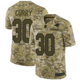 Wholesale Cheap Nike Panthers #30 Stephen Curry Camo Men\'s Stitched NFL Limited 2018 Salute To Service Jersey