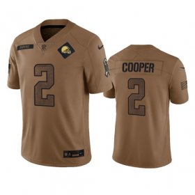 Wholesale Cheap Men\'s Cleveland Browns #2 Amari Cooper 2023 Brown Salute To Service Limited Football Stitched Jersey