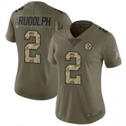 Wholesale Cheap Nike Steelers #2 Mason Rudolph Olive/Camo Women's Stitched NFL Limited 2017 Salute to Service Jersey