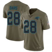 Wholesale Cheap Nike Panthers #28 Mike Davis Olive Men's Stitched NFL Limited 2017 Salute To Service Jersey