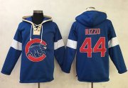 Wholesale Cheap Cubs #44 Anthony Rizzo Blue Pullover MLB Hoodie