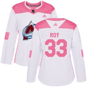 Wholesale Cheap Adidas Avalanche #33 Patrick Roy White/Pink Authentic Fashion Women\'s Stitched NHL Jersey