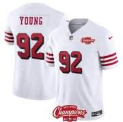 Cheap Men's San Francisco 49ers #92 Chase Young White 2023 F.U.S.E. NFC West Champions Patch Alternate Football Stitched Jersey