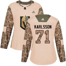 Wholesale Cheap Adidas Golden Knights #71 William Karlsson Camo Authentic 2017 Veterans Day Women\'s Stitched NHL Jersey