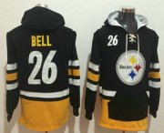 Wholesale Cheap Men's Pittsburgh Steelers #26 Le'Veon Bell NEW Black Pocket Stitched NFL Pullover Hoodie
