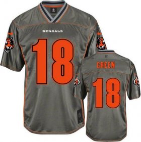 Wholesale Cheap Nike Bengals #18 A.J. Green Grey Youth Stitched NFL Elite Vapor Jersey