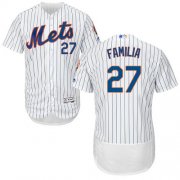 Wholesale Cheap Mets #27 Jeurys Familia White(Blue Strip) Flexbase Authentic Collection Stitched MLB Jersey