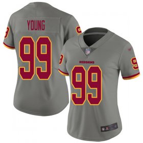 Wholesale Cheap Nike Redskins #99 Chase Young Gray Women\'s Stitched NFL Limited Inverted Legend Jersey