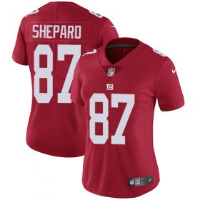 Wholesale Cheap Nike Giants #87 Sterling Shepard Red Alternate Women\'s Stitched NFL Vapor Untouchable Limited Jersey