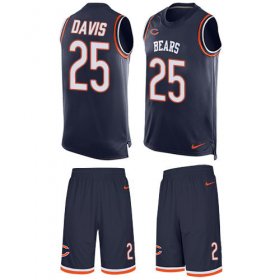 Wholesale Cheap Nike Bears #25 Mike Davis Navy Blue Team Color Men\'s Stitched NFL Limited Tank Top Suit Jersey
