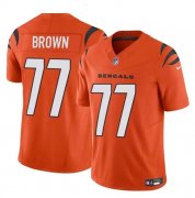 Cheap Men's Cincinnati Bengals #77 Trent Brown Orange 2024 F.U.S.E. Vapor Untouchable Limited Stitched Jersey