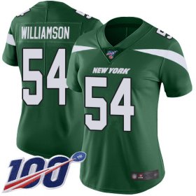 Wholesale Cheap Nike Jets #54 Avery Williamson Green Team Color Women\'s Stitched NFL 100th Season Vapor Limited Jersey