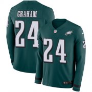 Wholesale Cheap Nike Eagles #24 Corey Graham Midnight Green Team Color Men's Stitched NFL Limited Therma Long Sleeve Jersey
