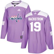 Wholesale Cheap Adidas Capitals #19 Nicklas Backstrom Purple Authentic Fights Cancer Stitched NHL Jersey