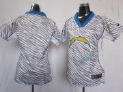 Wholesale Cheap Nike Chargers Blank Zebra Women's Stitched NFL Elite Jersey