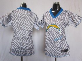 Wholesale Cheap Nike Chargers Blank Zebra Women\'s Stitched NFL Elite Jersey