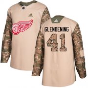 Wholesale Cheap Adidas Red Wings #41 Luke Glendening Camo Authentic 2017 Veterans Day Stitched NHL Jersey
