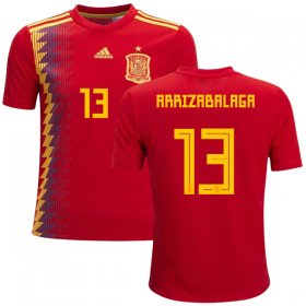 Wholesale Cheap Spain #13 Arrizabalaga Red Home Kid Soccer Country Jersey