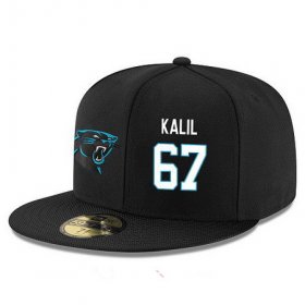 Wholesale Cheap Carolina Panthers #67 Ryan Kalil Snapback Cap NFL Player Black with White Number Stitched Hat