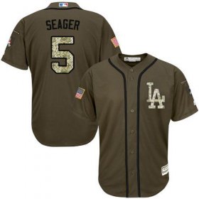 Wholesale Cheap Dodgers #5 Corey Seager Green Salute to Service Stitched Youth MLB Jersey