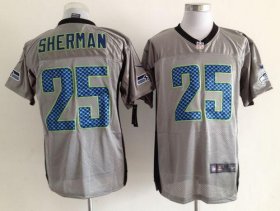Wholesale Cheap Nike Seahawks #25 Richard Sherman Grey Shadow Men\'s Stitched NFL Elite Jersey